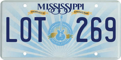 MS license plate LOT269