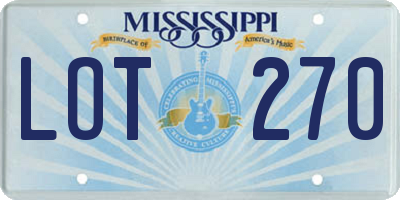 MS license plate LOT270