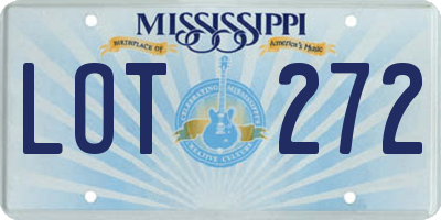 MS license plate LOT272