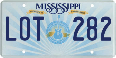 MS license plate LOT282