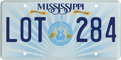 MS license plate LOT284