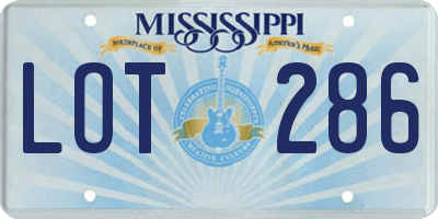 MS license plate LOT286
