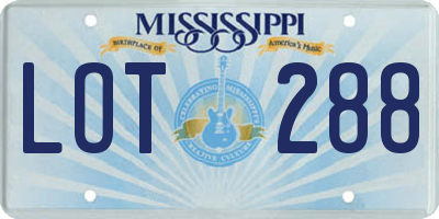MS license plate LOT288