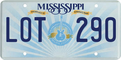 MS license plate LOT290