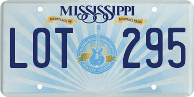 MS license plate LOT295