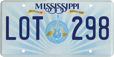 MS license plate LOT298