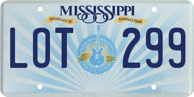 MS license plate LOT299