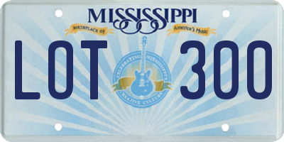 MS license plate LOT300