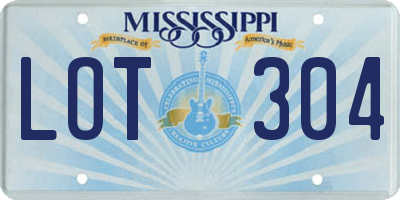 MS license plate LOT304