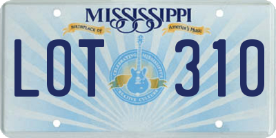 MS license plate LOT310