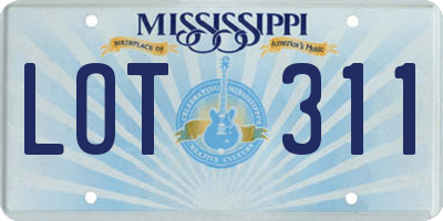 MS license plate LOT311