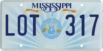 MS license plate LOT317