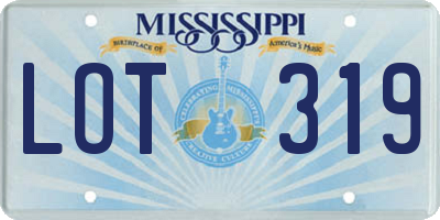 MS license plate LOT319