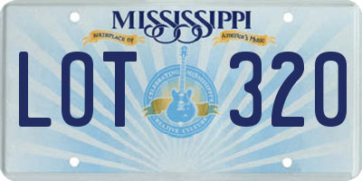 MS license plate LOT320