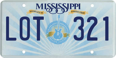 MS license plate LOT321
