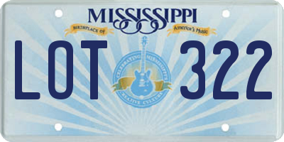 MS license plate LOT322