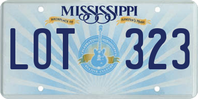 MS license plate LOT323