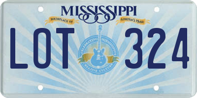 MS license plate LOT324