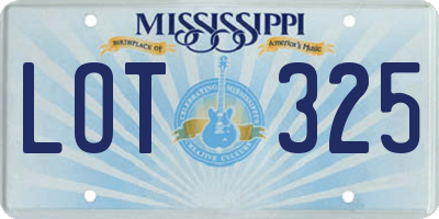 MS license plate LOT325