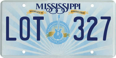 MS license plate LOT327