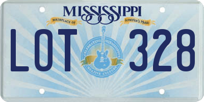 MS license plate LOT328