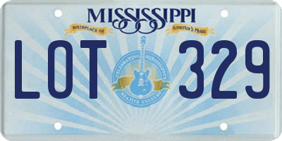 MS license plate LOT329