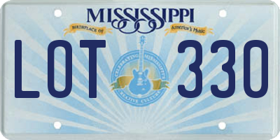 MS license plate LOT330