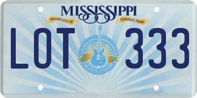 MS license plate LOT333