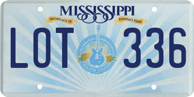 MS license plate LOT336