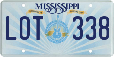 MS license plate LOT338