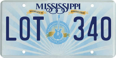 MS license plate LOT340