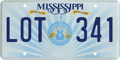 MS license plate LOT341