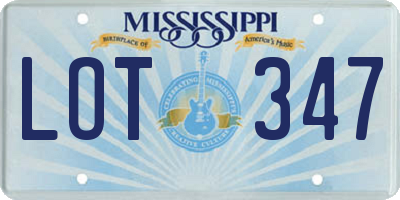 MS license plate LOT347