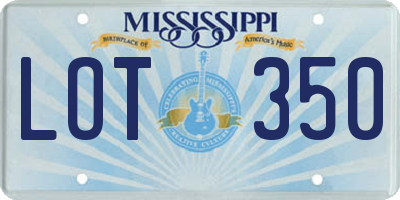 MS license plate LOT350