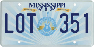 MS license plate LOT351