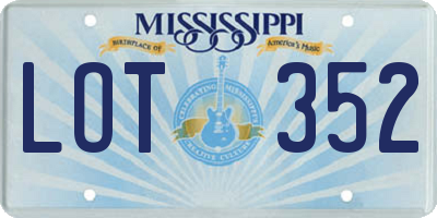 MS license plate LOT352
