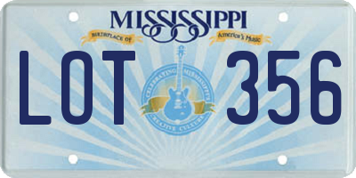MS license plate LOT356