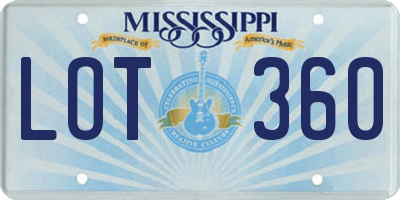 MS license plate LOT360