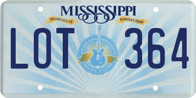 MS license plate LOT364