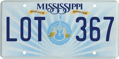 MS license plate LOT367