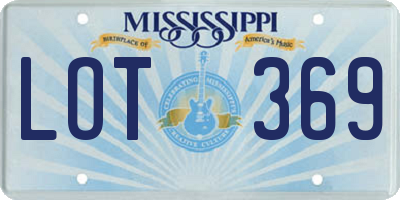 MS license plate LOT369