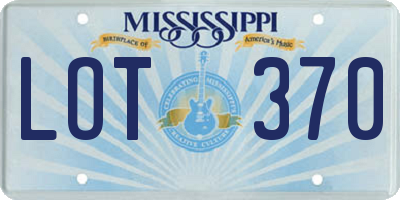 MS license plate LOT370