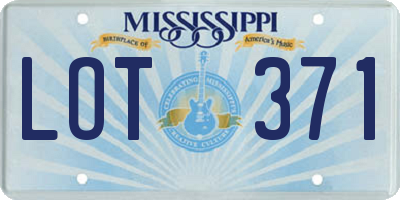 MS license plate LOT371