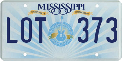 MS license plate LOT373
