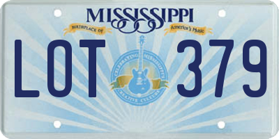 MS license plate LOT379