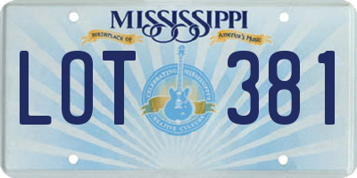 MS license plate LOT381