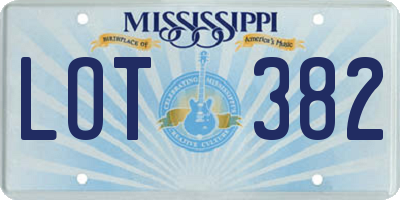 MS license plate LOT382