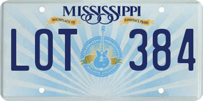 MS license plate LOT384