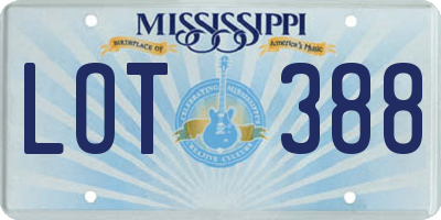MS license plate LOT388