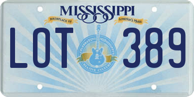 MS license plate LOT389